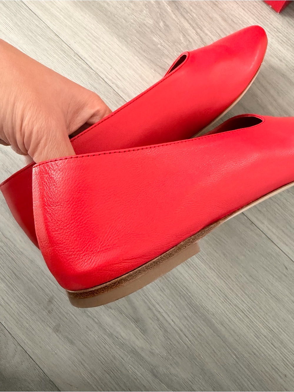 Staud Alba leather ballet flats Red size 37.5 - Picture 10 of 13